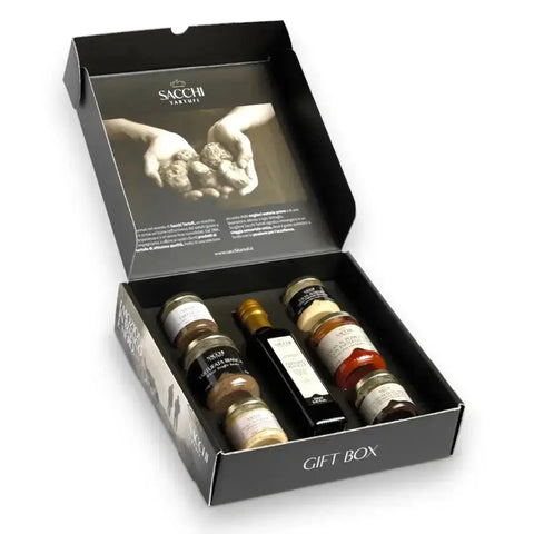 Terra Ross Gourmet-Trüffel-Geschenksets mit Ölen, Saucen, Salzen und eingelegten Trüffelprodukten