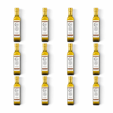 Zwölf 250-ml-Flaschen Olivenöl mit schwarzem Trüffelaroma und 2 % Aroma von Tuber melanosporum