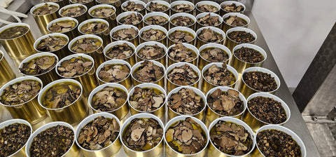 Canned food with meat.