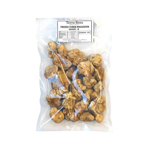 Bag of frozen white truffles Tuber Magnatum Pico B-grade for culinary use