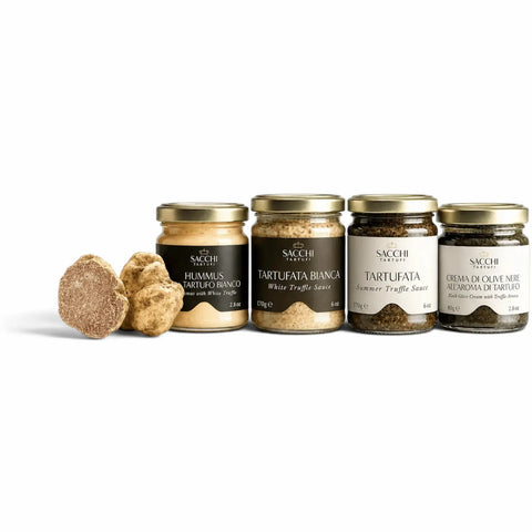 Luxury-Trüffel-Geschenkbox mit sieben italienischen Trüffelprodukten zum Verschenken und Servieren