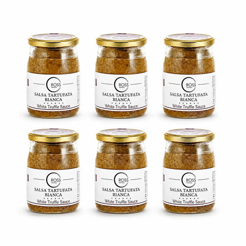 Sechs 500-g-Gläser Weiße Tartufata-Pilzsauce mit 2 % Tuber borchii