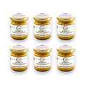 Weißer Trüffelbutter-Gourmet-Edition-Glas-Set mit goldenen Folienverschlüssen und Etiketten