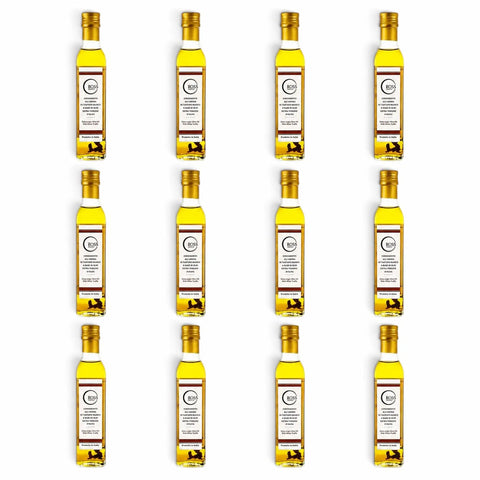 Zwölf 250-ml-Flaschen Olivenöl mit weißem Trüffelaroma und 2 % Aroma von Tuber magnatum